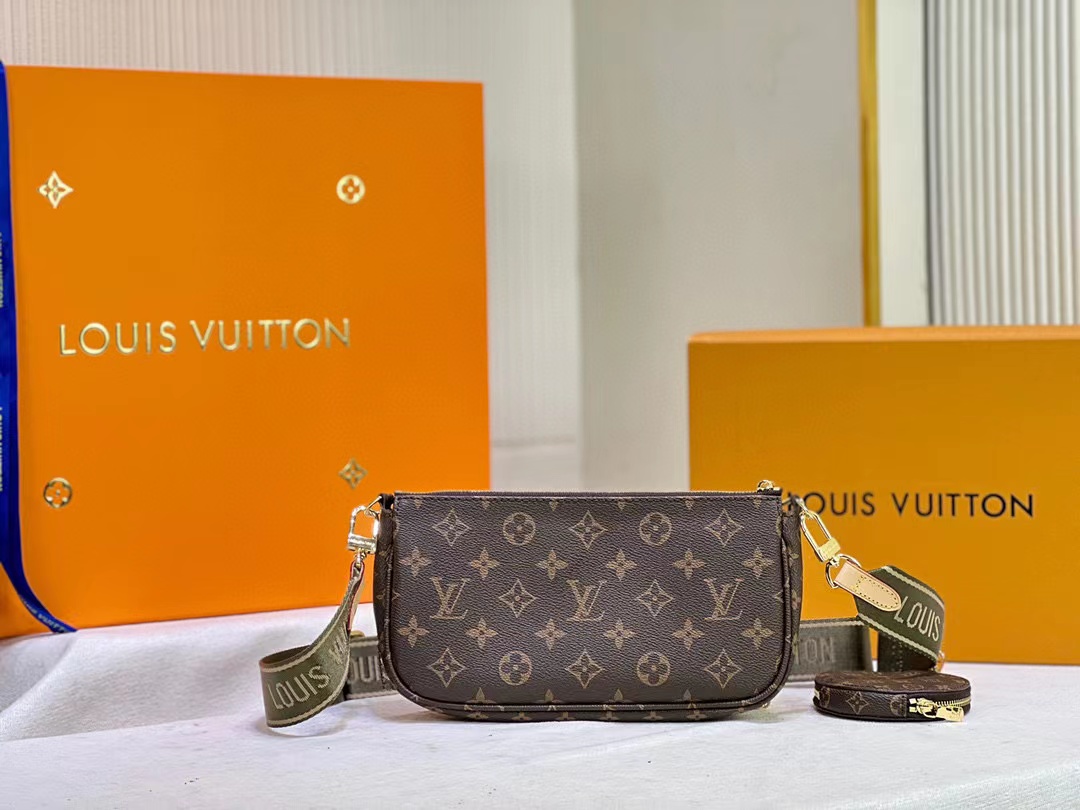 Louis Vuitton Multi Pochette Accessoires Monogram Canvas Khaki For Women, Women’s Handbags, Shoulder And Crossbody Bags 9.4in/24cm