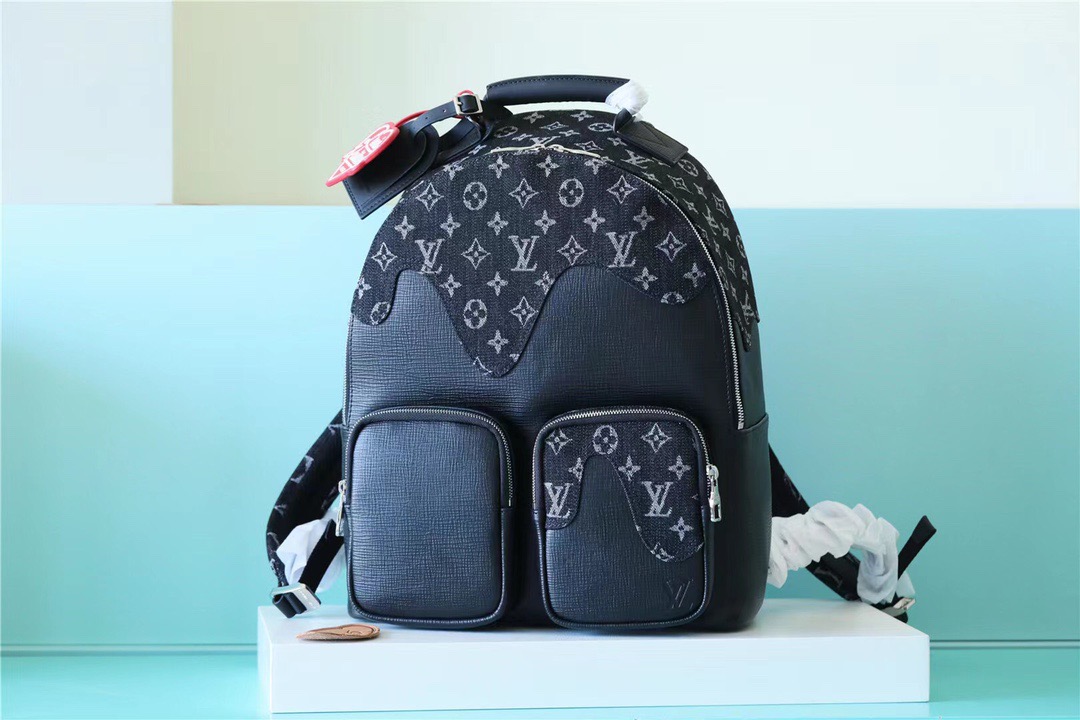 Louis Vuitton Multipocket Backpack Monogram Drip Black By Nigo For Men, Men’s Bags 40cm