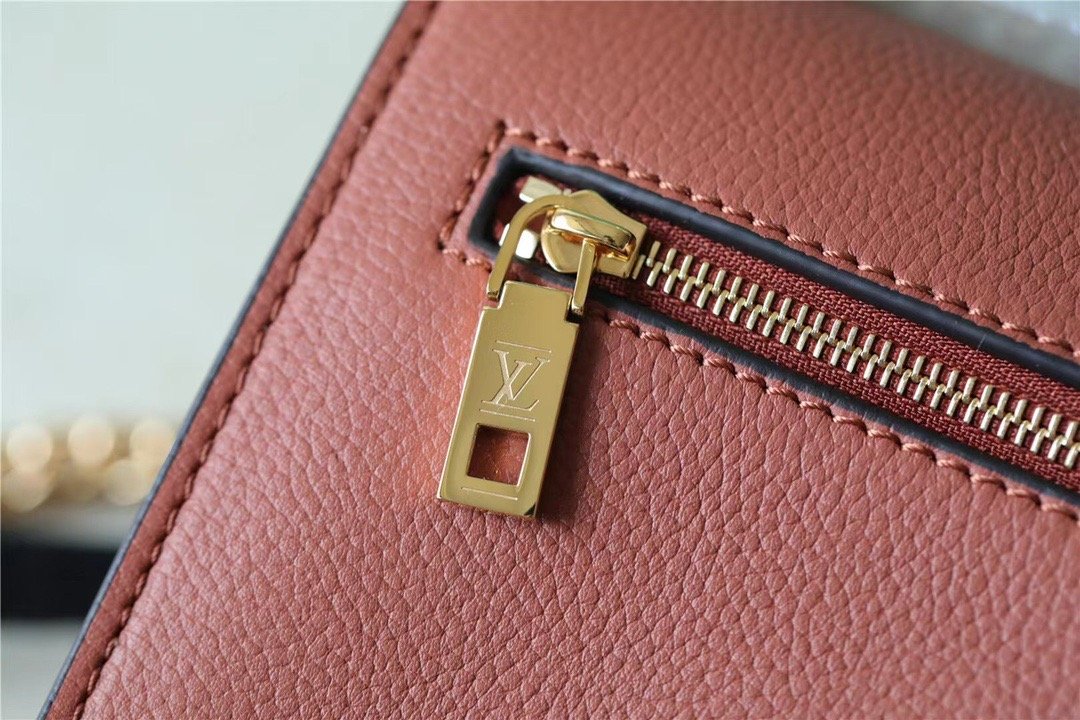 Louis Vuitton Mylockme Chain Bag Brown/ Quartz White For Women, Women’s Handbags, Shoulder and Crossbody Bags 8.9in/22.5cm LV