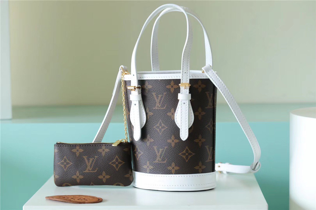Louis Vuitton Nano Bucket Bag Monogram For Women Brown 6.7in/17cm