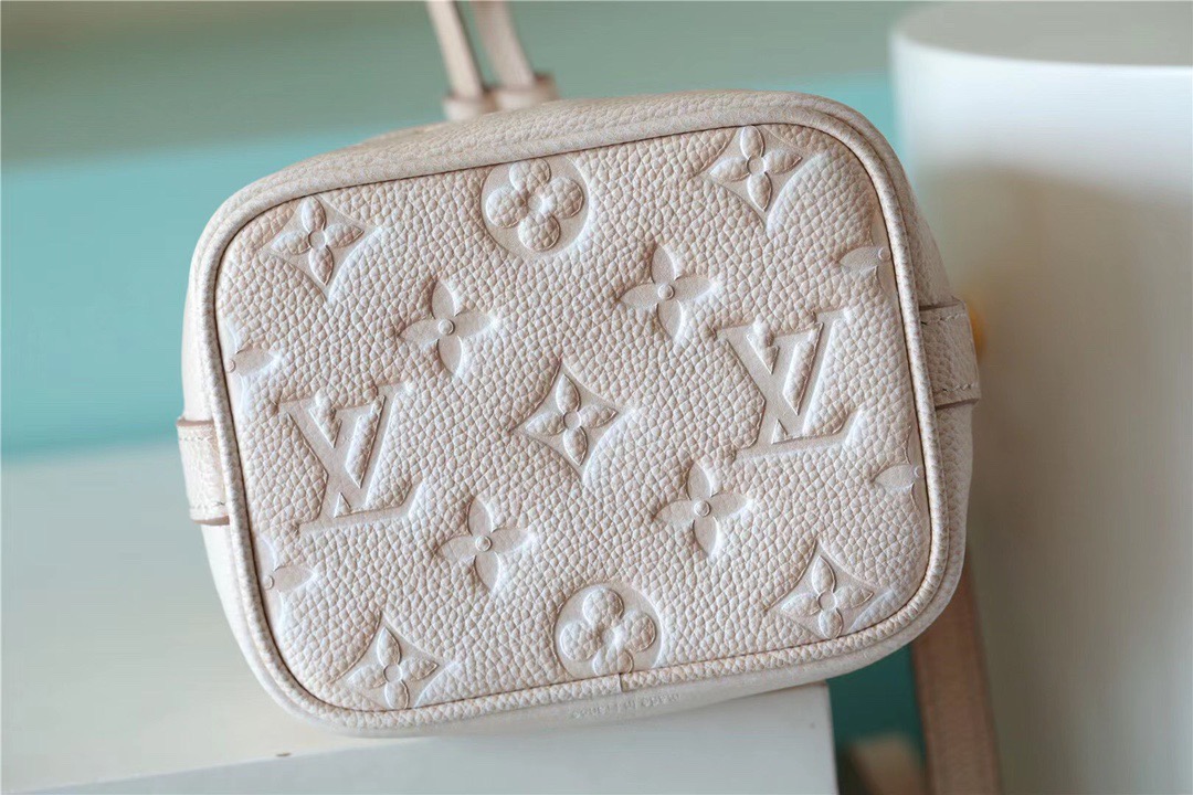 Louis Vuitton Nano Noe Monogram Empreinte Light Beige For Women, Women’s Handbags, Shoulder And Crossbody Bags 6.3in/16cm