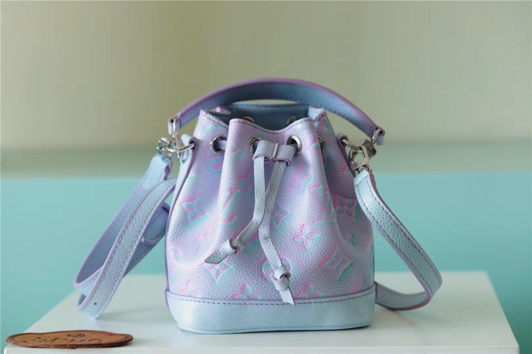 Louis Vuitton Nano Noe Monogram Empreinte Light Blue For Women, Women’s Handbags, Shoulder And Crossbody Bags 6.3in/16cm