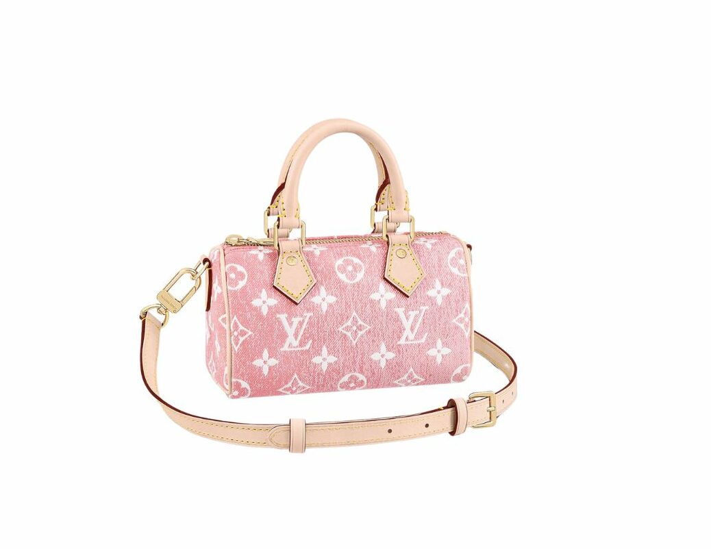 Louis Vuitton Nano Speedy Bag Jacquard Denim Pink/Blue For Women 6.3in/16cm