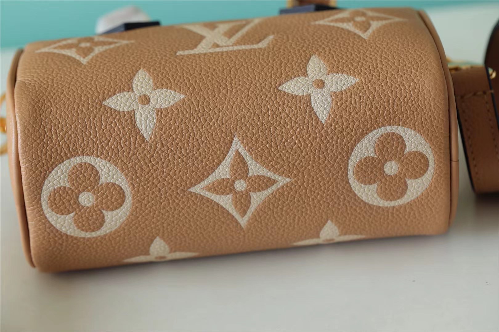 Louis Vuitton Nano Speedy Monogram Empreinte Arizona Beige / Cream For Women, Women’s Handbags, Shoulder And Crossbody Bags 6.3in/16cm