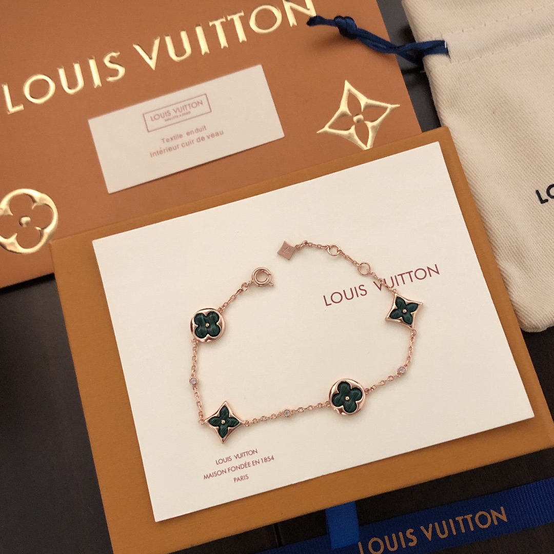 Louis Vuitton Natural Malachite Bracelet Green For Women