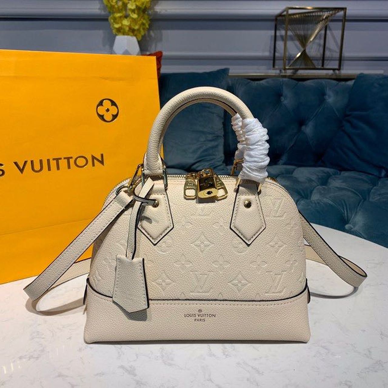 Louis Vuitton Neo Alma BB Monogram Empreinte Creme For Women, Women’s Handbags, Shoulder And Crossbody Bags 9.8in/25cm