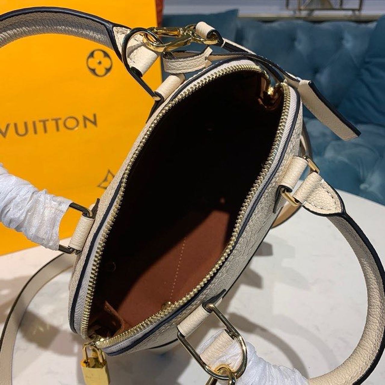 Louis Vuitton Neo Alma BB Monogram Empreinte Creme For Women, Women’s Handbags, Shoulder And Crossbody Bags 9.8in/25cm