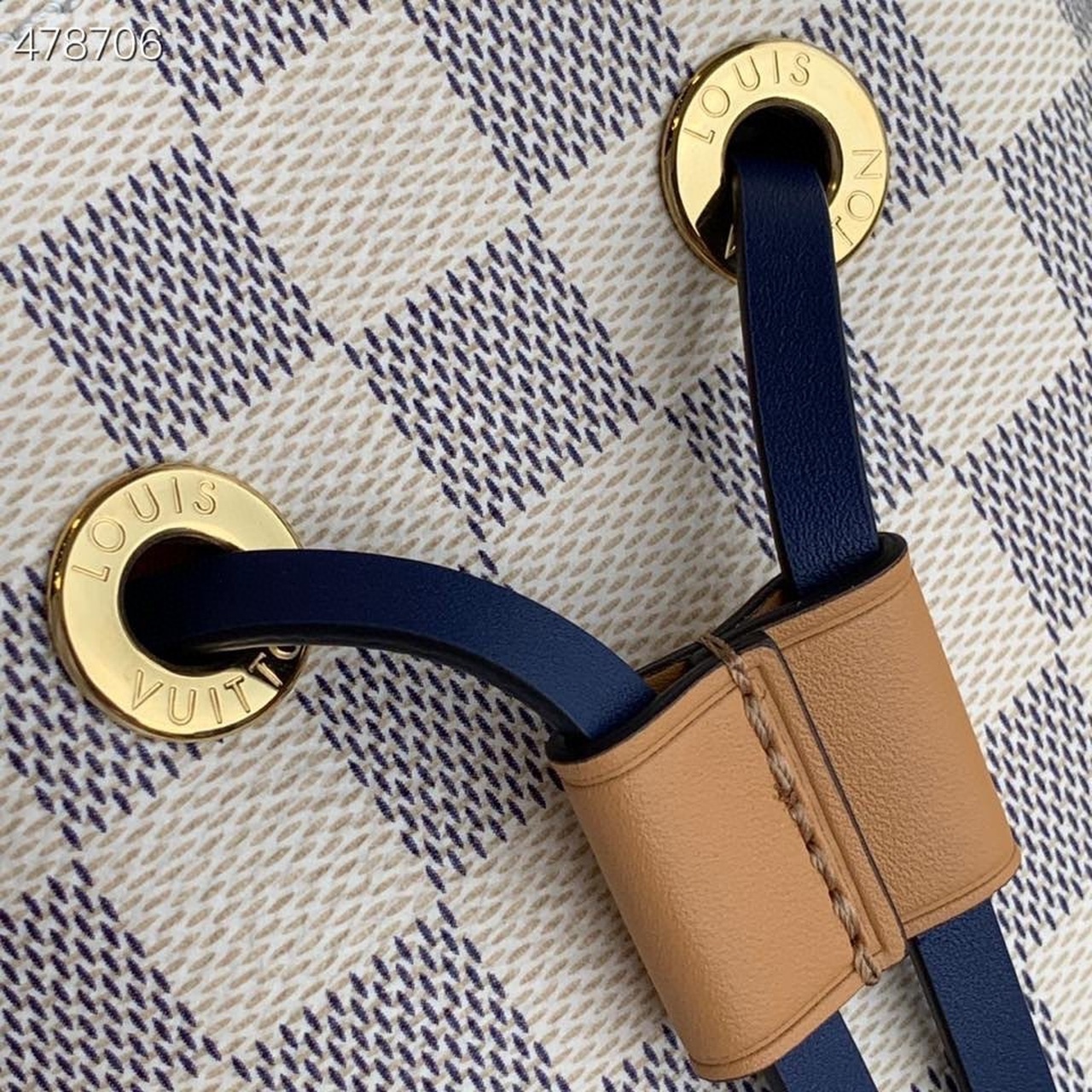 Louis Vuitton NeoNoe Bucket Bag MM Damier Azur Canvas 10.2in/26cm Blue For Women