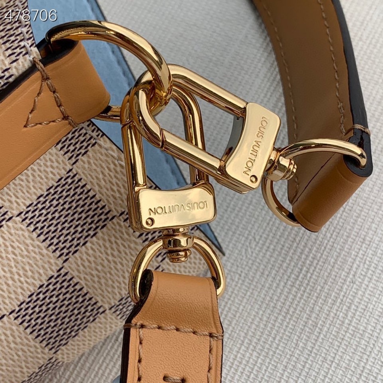 Louis Vuitton NeoNoe Bucket Bag MM Damier Azur Canvas 10.2in/26cm Blue For Women