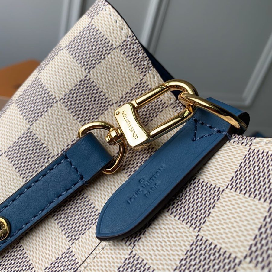 Louis Vuitton NeoNoe MM Bucket Bag Damier Azur Canvas Bleuet Blue For Women, Women’s Handbags, Shoulder And Crossbody Bags 10.2in/26cm