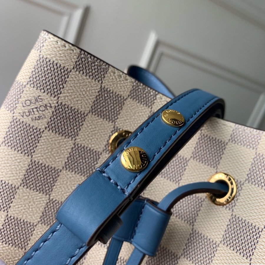 Louis Vuitton NeoNoe MM Bucket Bag Damier Azur Canvas Bleuet Blue For Women, Women’s Handbags, Shoulder And Crossbody Bags 10.2in/26cm