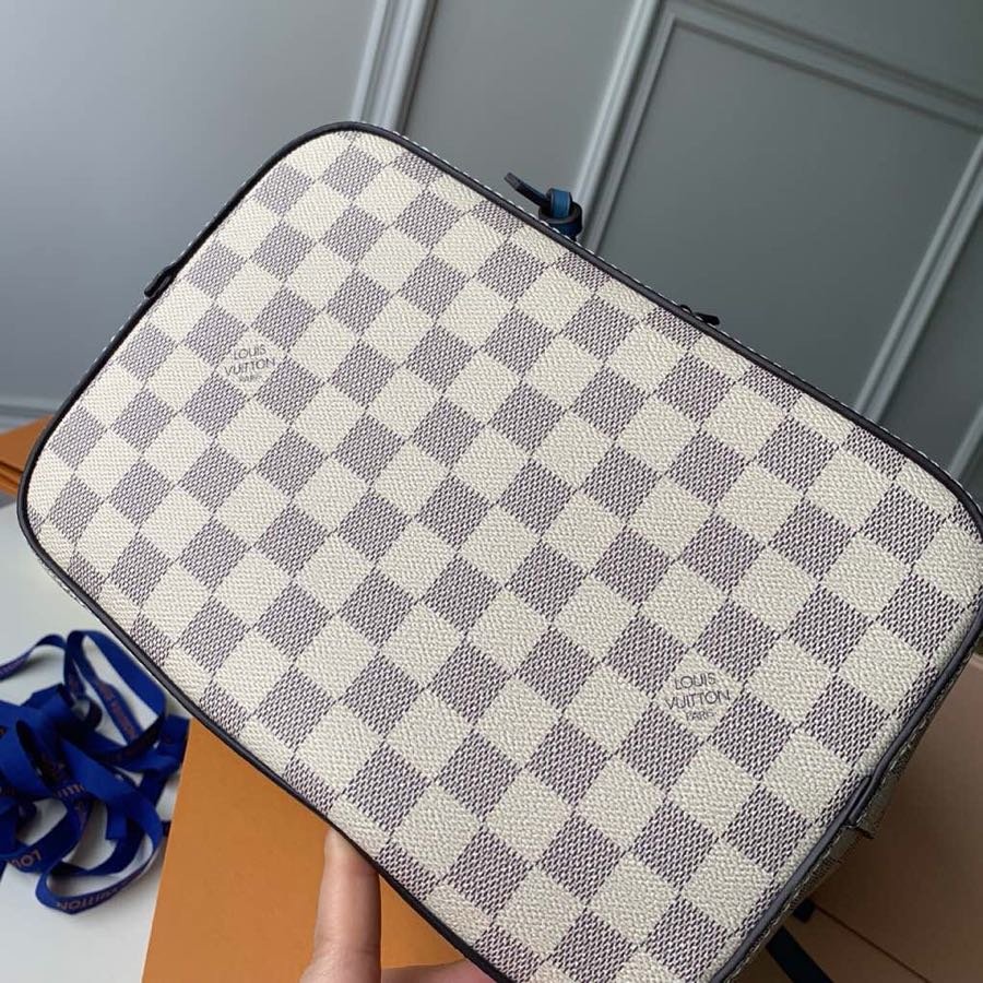 Louis Vuitton NeoNoe MM Bucket Bag Damier Azur Canvas Bleuet Blue For Women, Women’s Handbags, Shoulder And Crossbody Bags 10.2in/26cm