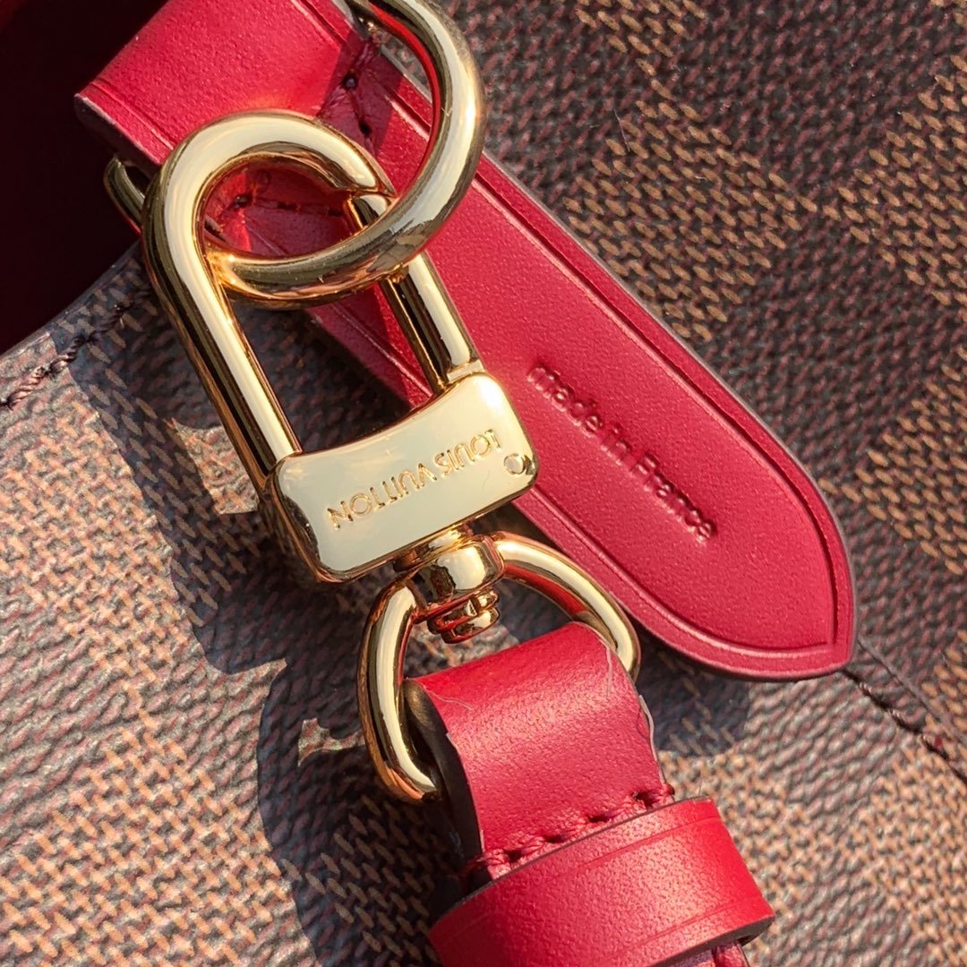 Louis Vuitton NeoNoe MM Bucket Bag Damier Ebene Canvas Cherry Berry For Women, Women’s Handbags, Shoulder And Crossbody Bags 10.2in/26cm