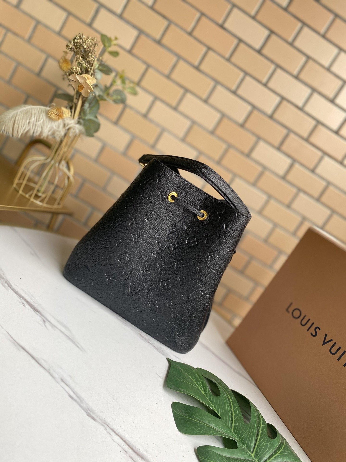 Louis Vuitton NeoNoe MM Bucket Bag Monogram Empreinte Black For Women, Women’s Handbags, Shoulder Bags 10.2in/26cm
