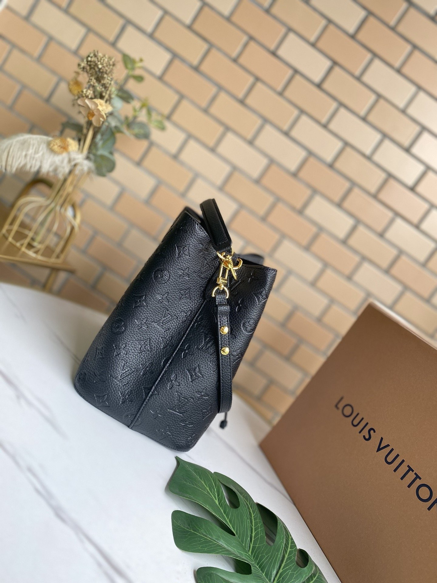Louis Vuitton NeoNoe MM Bucket Bag Monogram Empreinte Black For Women, Women’s Handbags, Shoulder Bags 10.2in/26cm