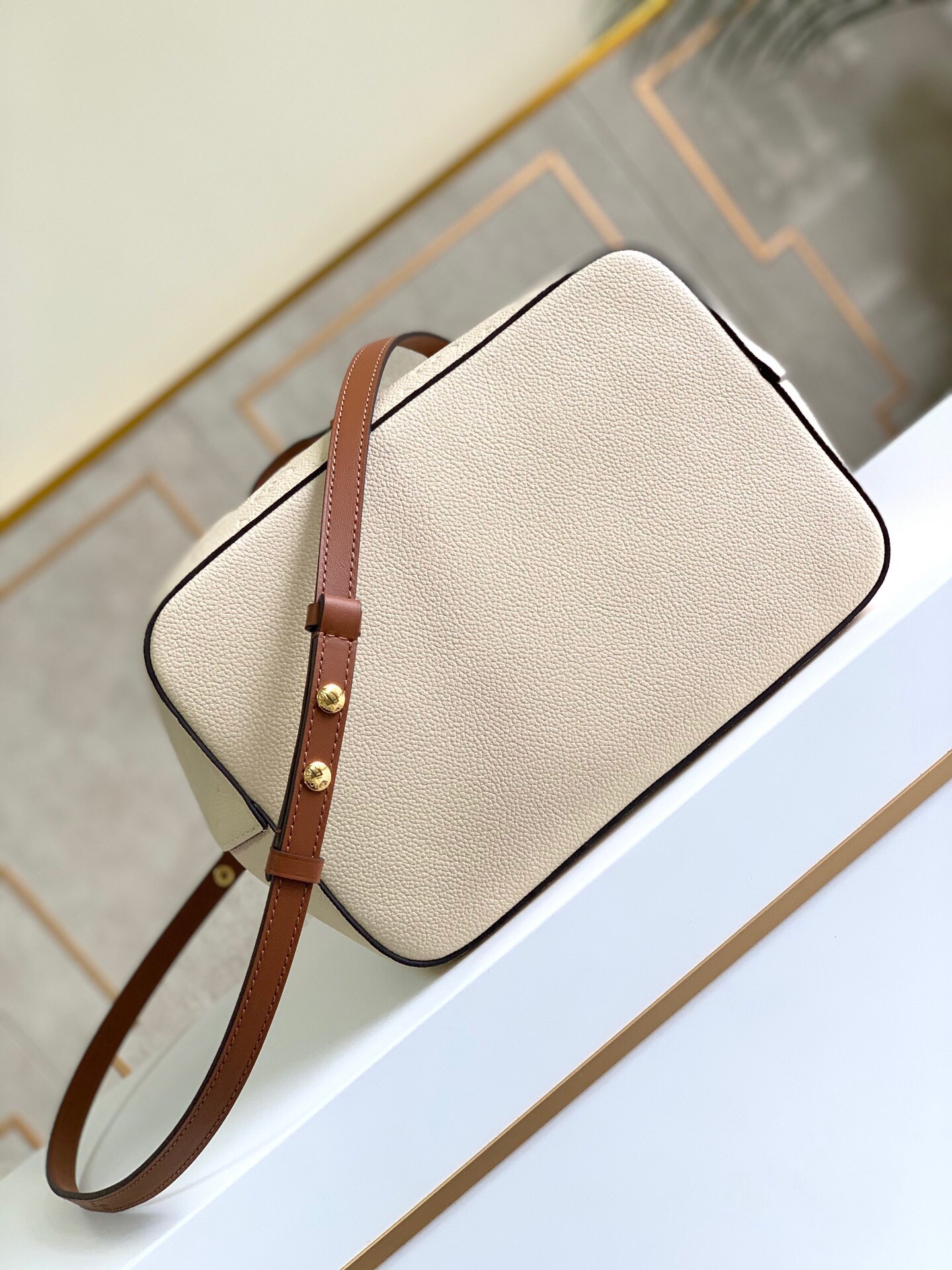 Louis Vuitton NeoNoe MM Bucket Bag Monogram Empreinte Creme For Women, Women’s Bags, Shoulder Bags 10.2in/26cm