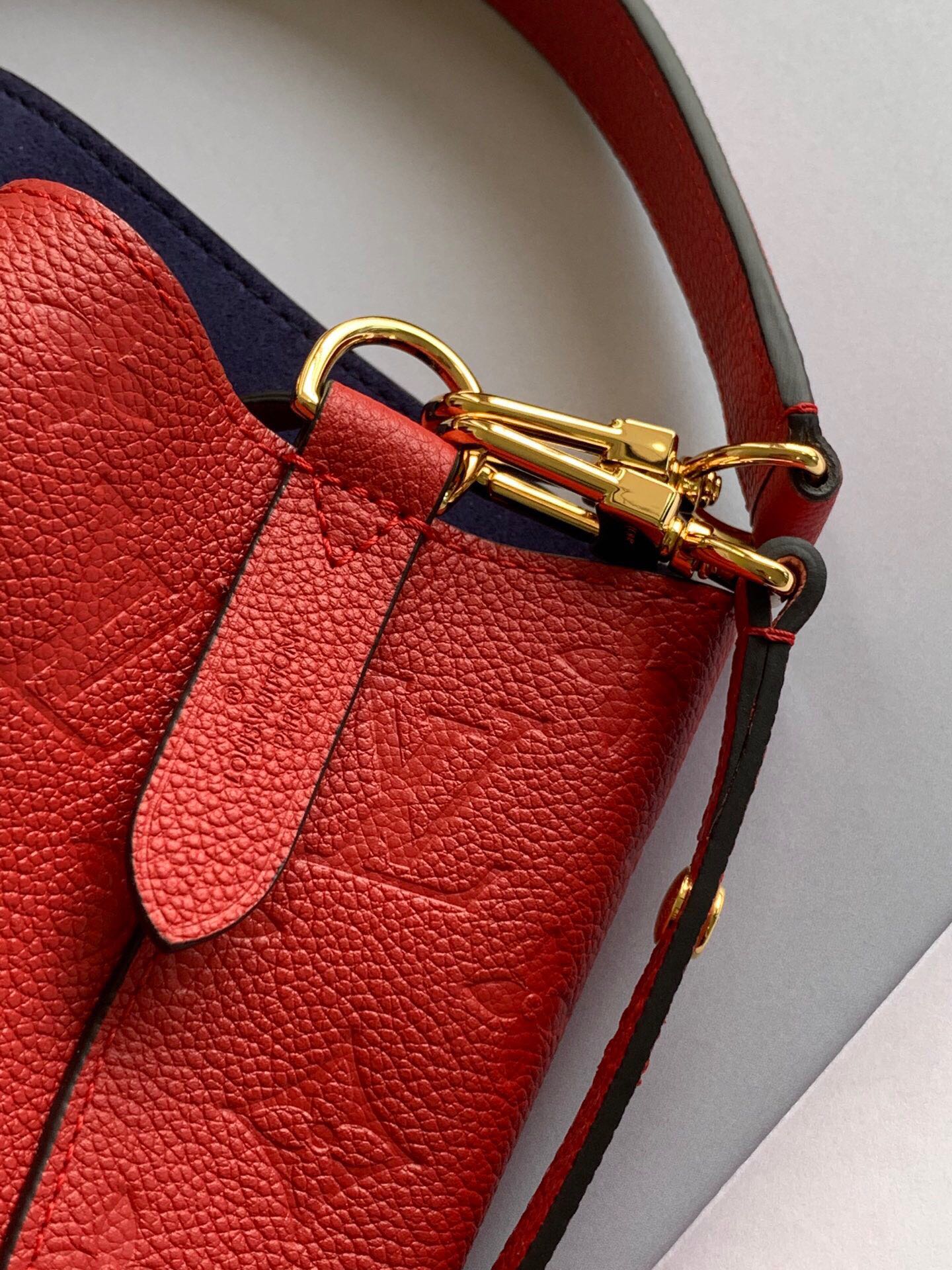 Louis Vuitton NeoNoe MM Bucket Bag Monogram Empreinte Red For Women, Women’s Bags, Shoulder Bags 10.2in/26cm LV