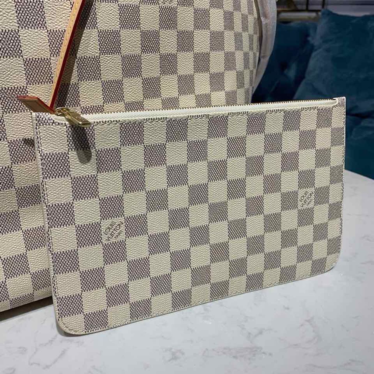 Louis Vuitton Neverfull GM Tote Bag Damier Azur Canvas Beige For Women, Women’s Handbags, Shoulder Bags 15.4in/39cm