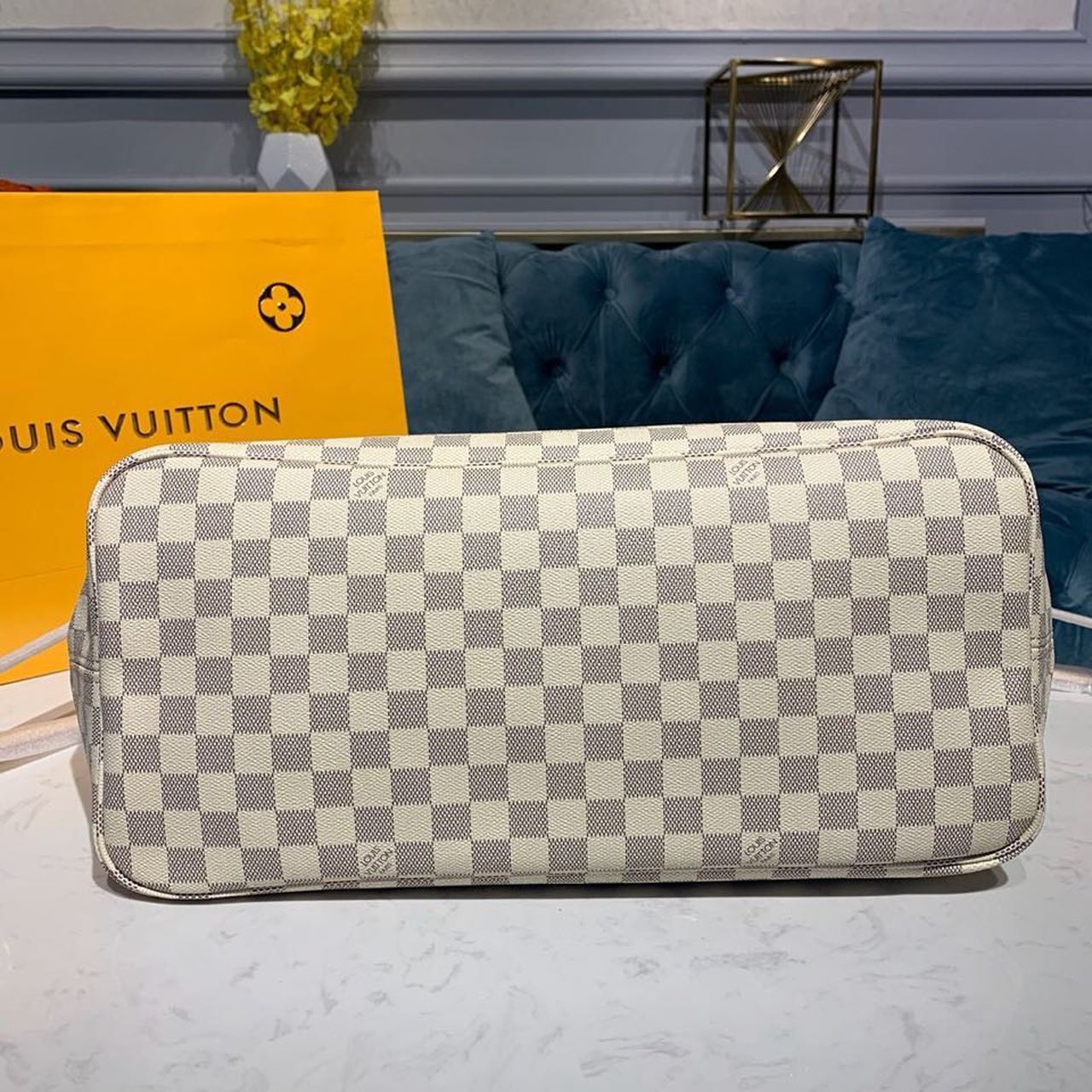 Louis Vuitton Neverfull GM Tote Bag Damier Azur Canvas Beige For Women, Women’s Handbags, Shoulder Bags 15.4in/39cm