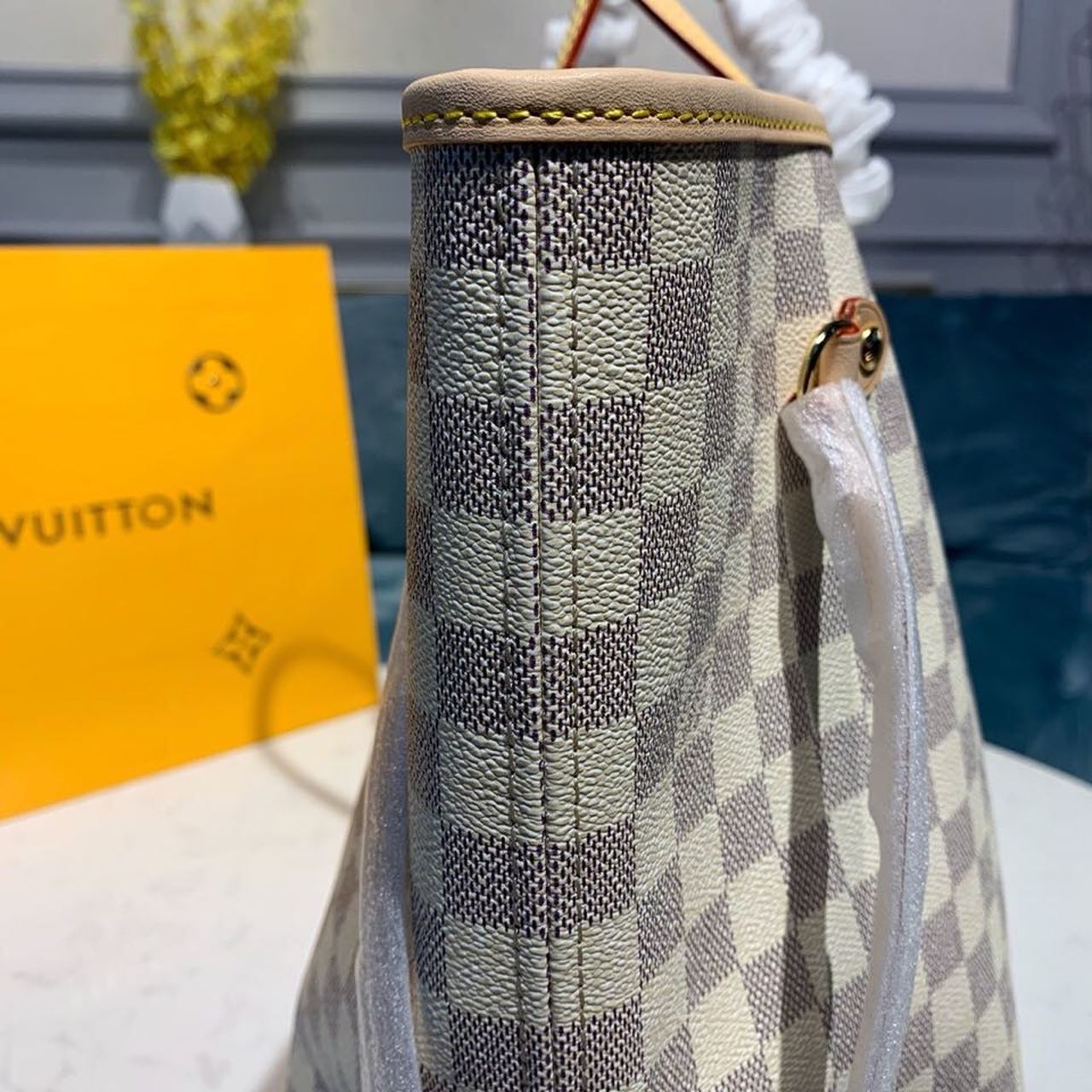 Louis Vuitton Neverfull GM Tote Bag Damier Azur Canvas Beige For Women, Women’s Handbags, Shoulder Bags 15.4in/39cm