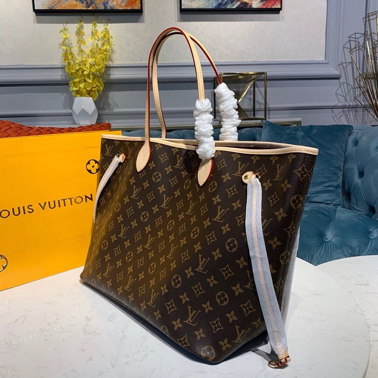 Louis Vuitton Neverfull GM Tote Bag Monogram Canvas Red For Women, Women’s Handbags, Shoulder Bags 15.7in/40cm