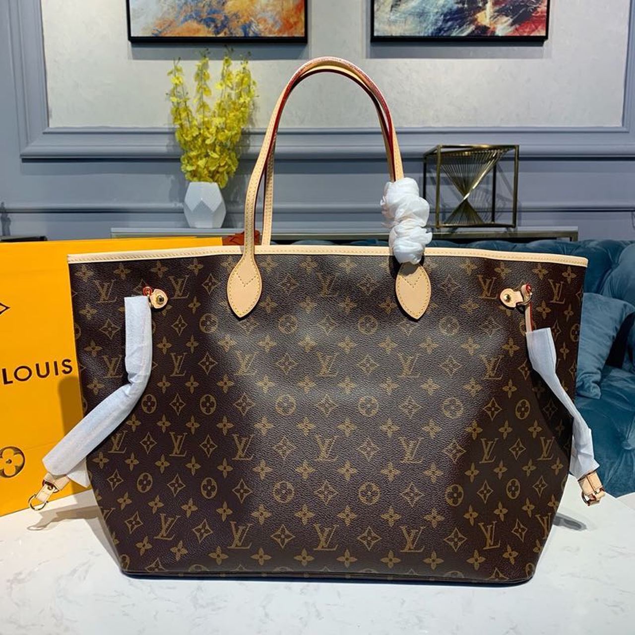 Louis Vuitton Neverfull GM Tote Bag Monogram Canvas Rose Ballerine Pink For Women, Women’s Handbags, Shoulder Bags 15.7in/39cm LV