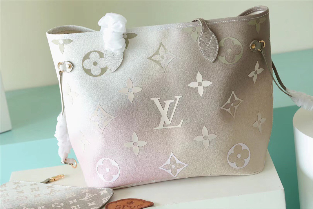 Louis Vuitton Neverfull MM Monogram Canvas Sunset Khaki For Women, Women’s Handbags, Shoulder and Crossbody Bags 12.2in/31cm
