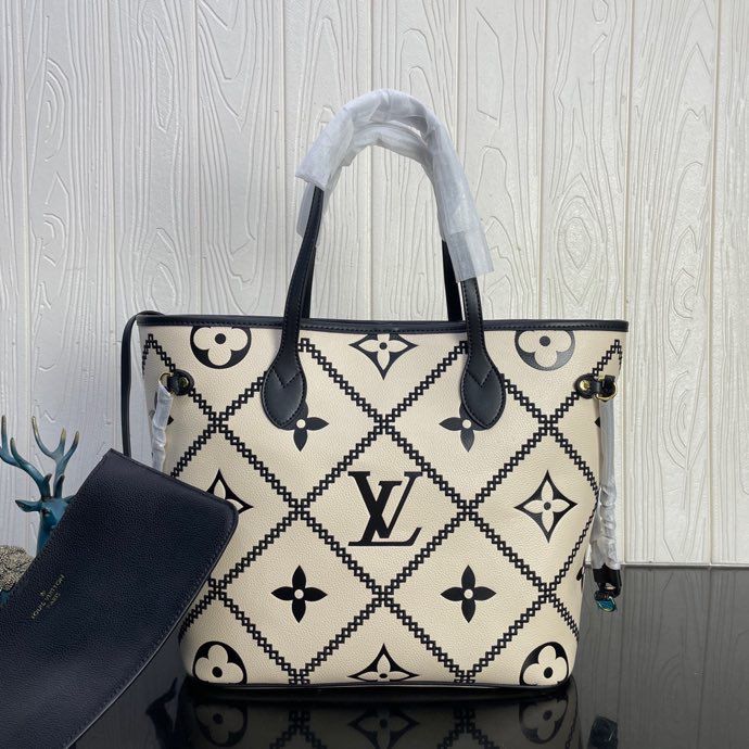 Louis Vuitton Neverfull MM Monogram Empreinte Beige For Women, Women’s Handbags, Tote Bags 12.2in/31cm
