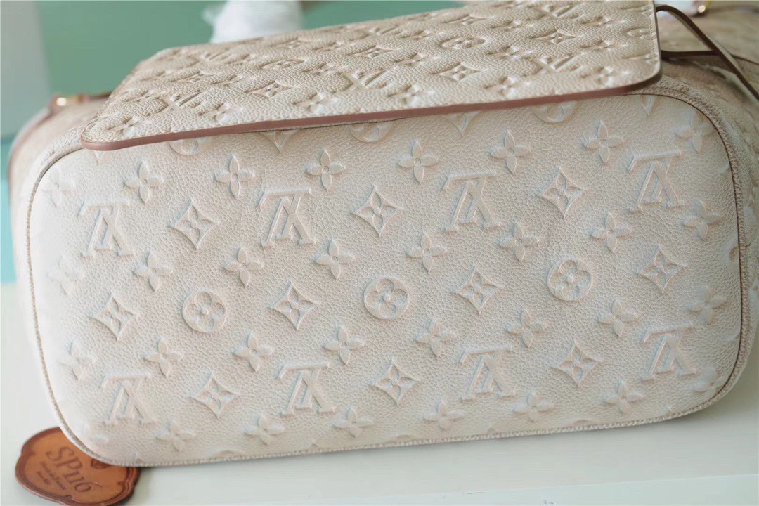 Louis Vuitton Neverfull MM Monogram Empreinte Pale Beige For Women, Women’s Handbags, Shoulder and Crossbody Bags 12.2in/31cm