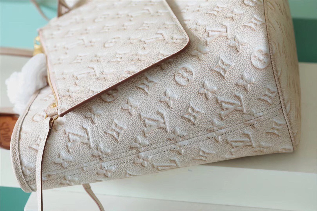 Louis Vuitton Neverfull MM Monogram Empreinte Pale Beige For Women, Women’s Handbags, Shoulder and Crossbody Bags 12.2in/31cm