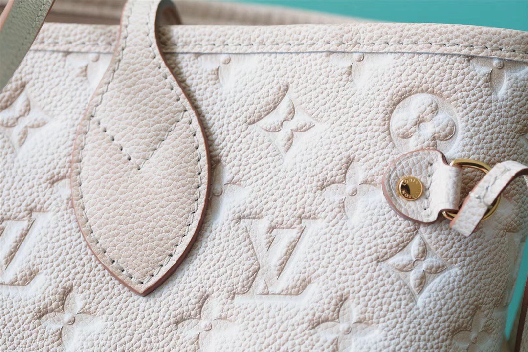 Louis Vuitton Neverfull MM Monogram Empreinte Pale Beige For Women, Women’s Handbags, Shoulder and Crossbody Bags 12.2in/31cm