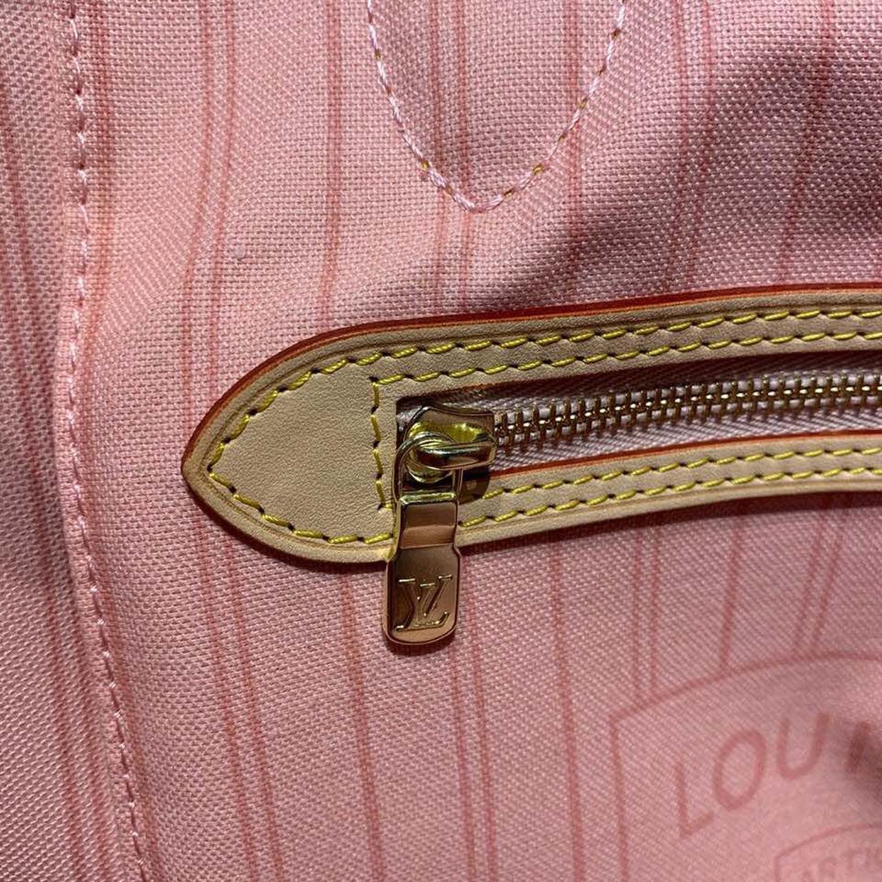 Louis Vuitton Neverfull MM Tote Bag Damier Azur Canvas Rose Ballerine Pink For Women, Women’s Bags, Shoulder Bags 12.2in/31cm