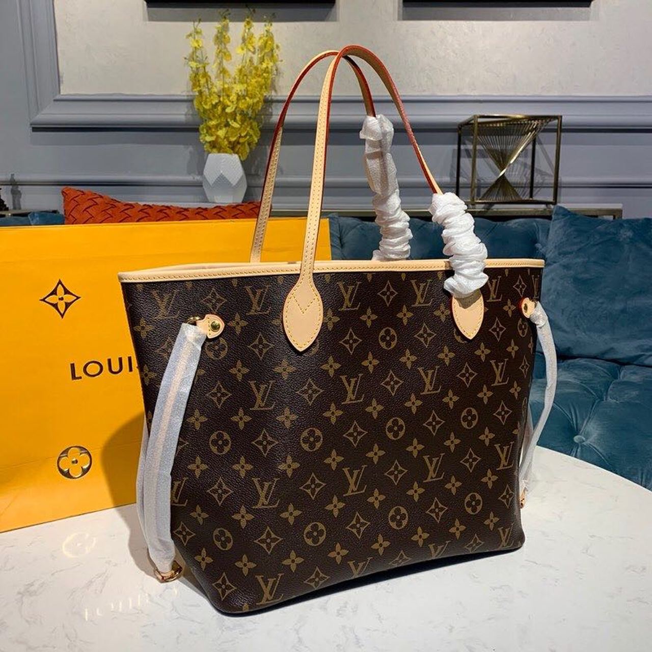 Louis Vuitton Neverfull MM Tote Bag Monogram Canvas Cerise Red For Women, Women’s Handbags, Shoulder Bags 12.2in/31cm