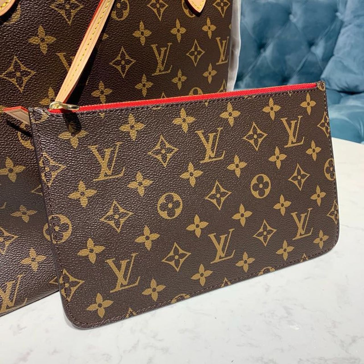 Louis Vuitton Neverfull MM Tote Bag Monogram Canvas Cerise Red For Women, Women’s Handbags, Shoulder Bags 12.2in/31cm