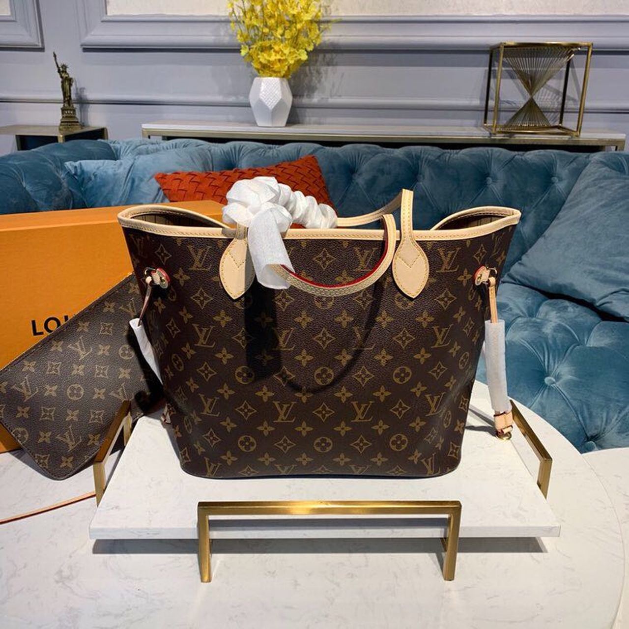 Louis Vuitton Neverfull MM Tote Bag Monogram Canvas For Women, Women’s Handbags, Shoulder Bags 12.6in/32cm