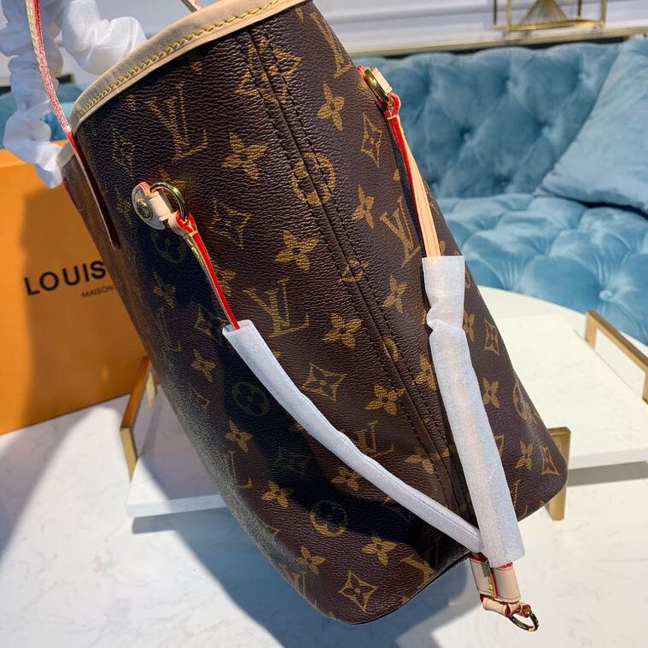 Louis Vuitton Neverfull MM Tote Bag Monogram Canvas For Women, Women’s Handbags, Shoulder Bags 12.6in/32cm