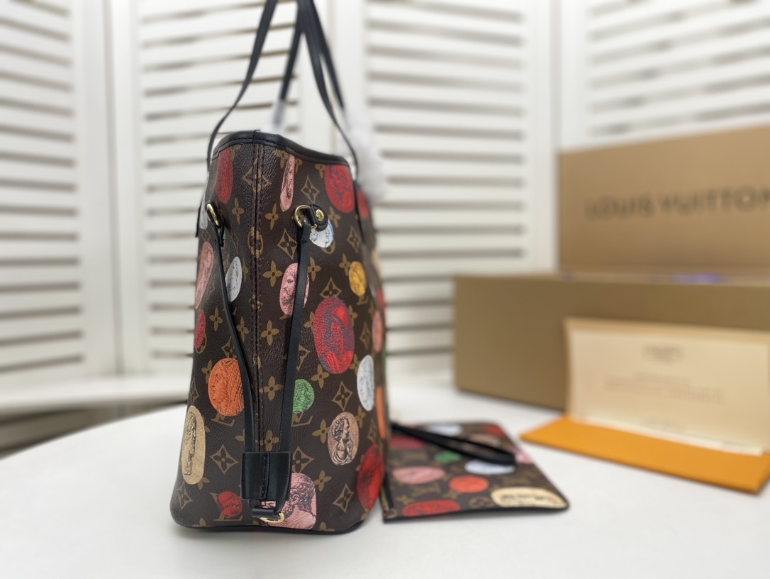 Louis Vuitton Neverfull MM Tote Bag Monogram Canvas Part Of The LVxFornasetti Collection For Fall-Winter Season, Women’s Handbags, Shoulder Bags 12.2in/31cm