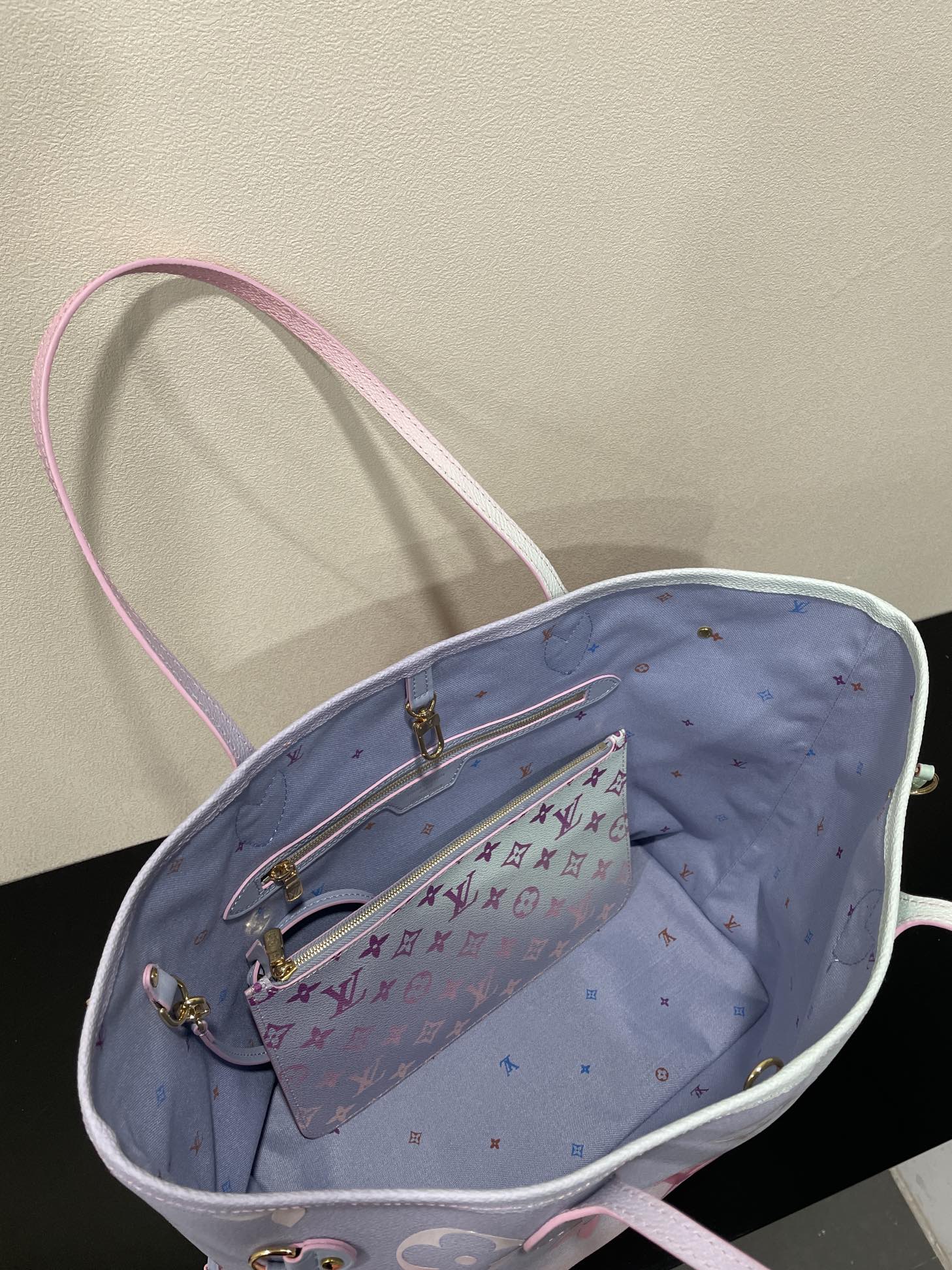 Louis Vuitton Neverfull MM Tote Bag Monogram Canvas Sunrise Pastel For Women, Women’s Handbags, Shoulder Bags 12.2in/31cm