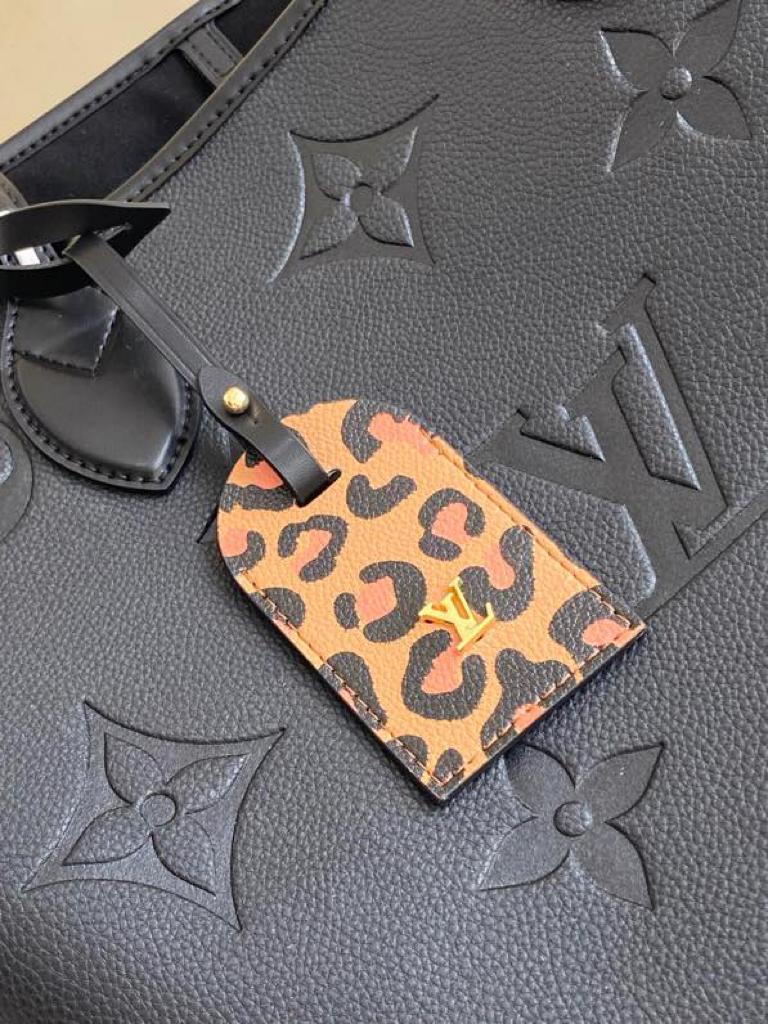 Louis Vuitton Neverfull MM Tote Bag Wild At Heart Monogram Empreinte Black For Women, Women’s Handbags, Shoulder Bags 12.2in/31cm