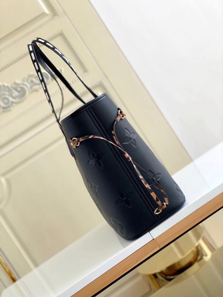 Louis Vuitton Neverfull MM Tote Bag Wild At Heart Monogram Empreinte Black For Women, Women’s Handbags, Shoulder Bags 12.2in/31cm
