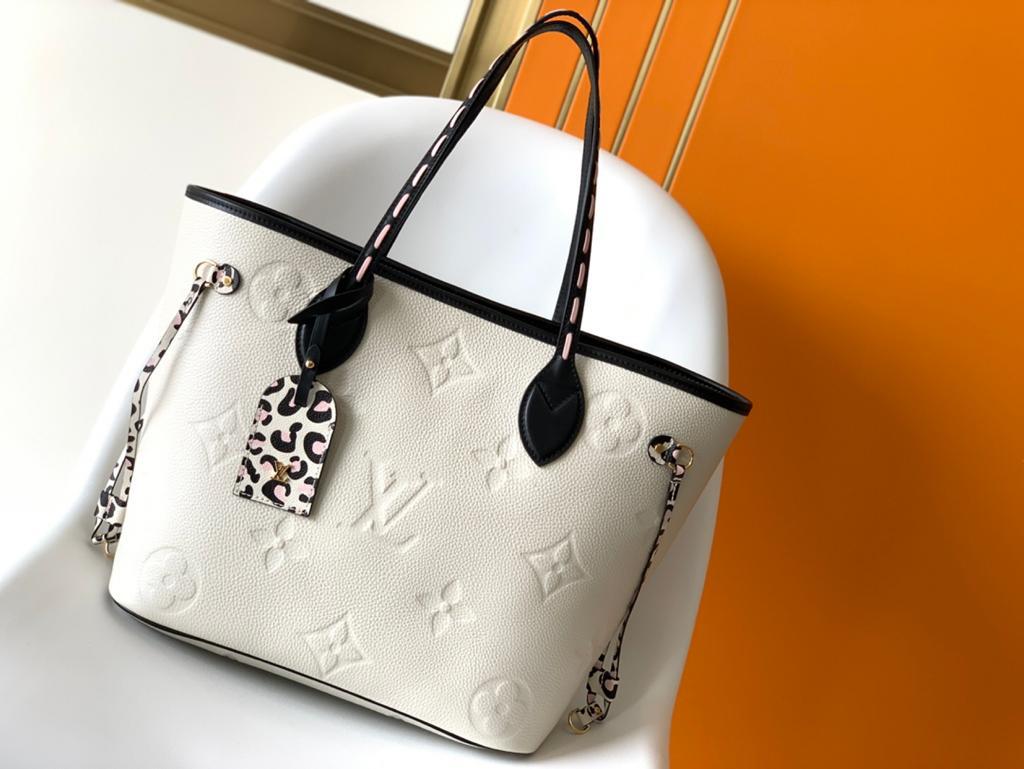 Louis Vuitton Neverfull MM Tote Bag Wild At Heart Monogram Empreinte Cream For Women, Women’s Handbags, Shoulder Bags 12.2in/31cm