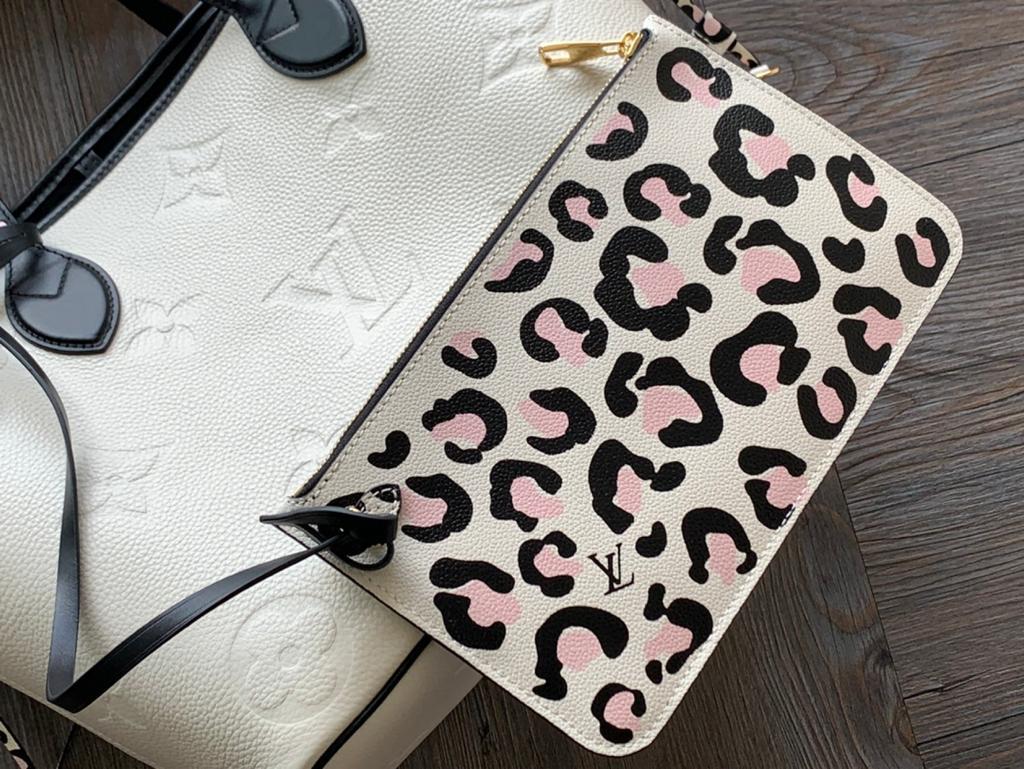 Louis Vuitton Neverfull MM Tote Bag Wild At Heart Monogram Empreinte Cream For Women, Women’s Handbags, Shoulder Bags 12.2in/31cm