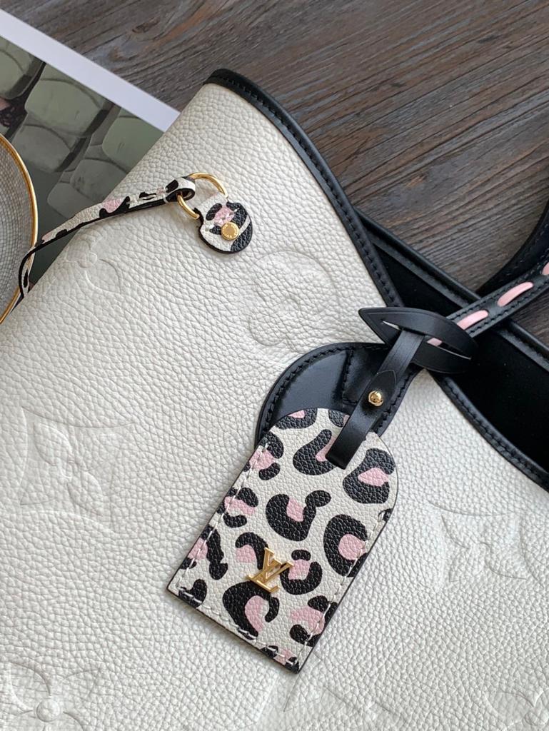 Louis Vuitton Neverfull MM Tote Bag Wild At Heart Monogram Empreinte Cream For Women, Women’s Handbags, Shoulder Bags 12.2in/31cm
