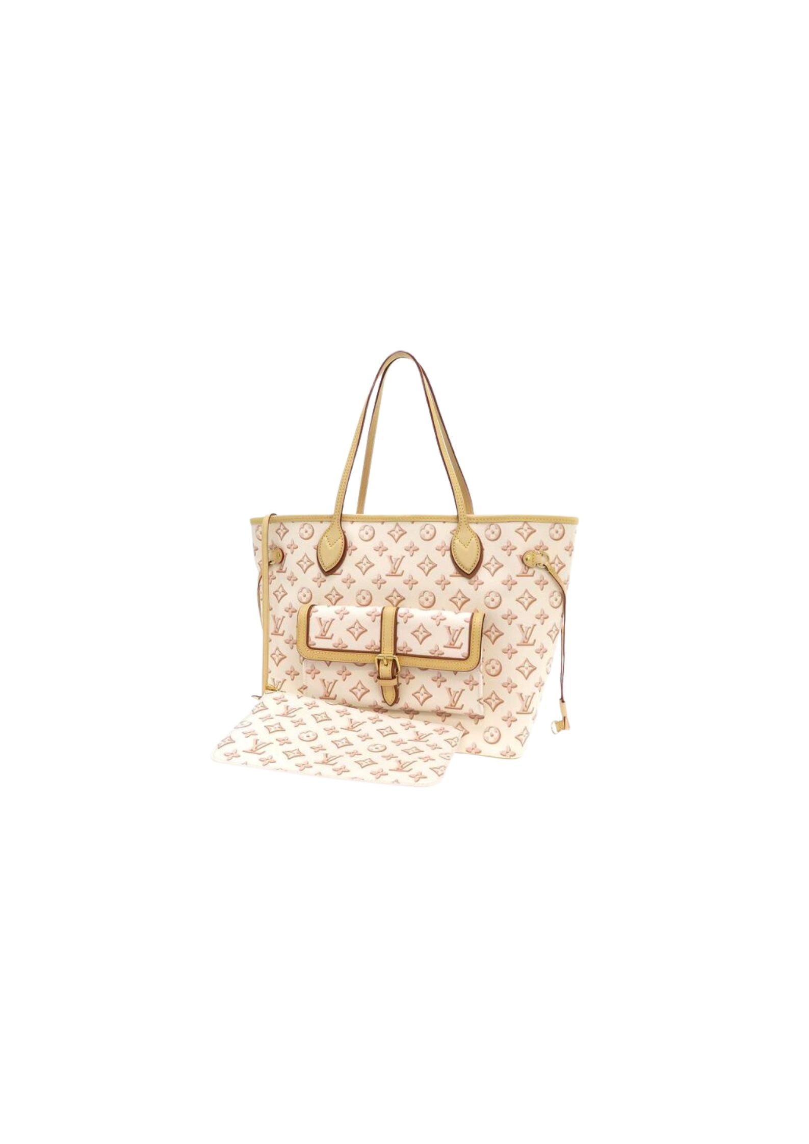 Louis Vuitton Neverfull MM White/Black 31 cm/ 12.2 in