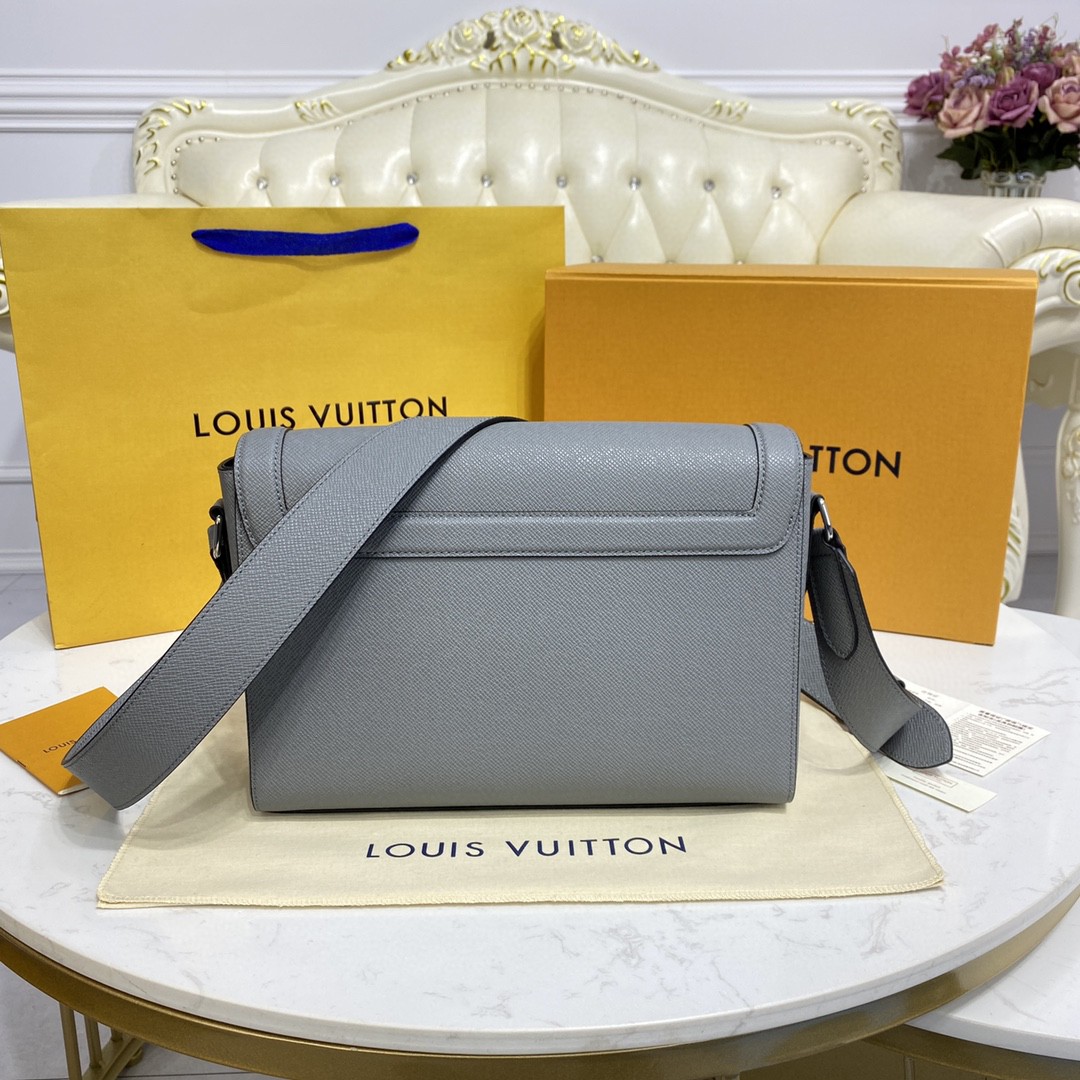 Louis Vuitton New Flap Messenger Bag Taiga Grey For Men, Men’s Bags, Shoulder And Crossbody Bags 11.1in/28.3cm LV