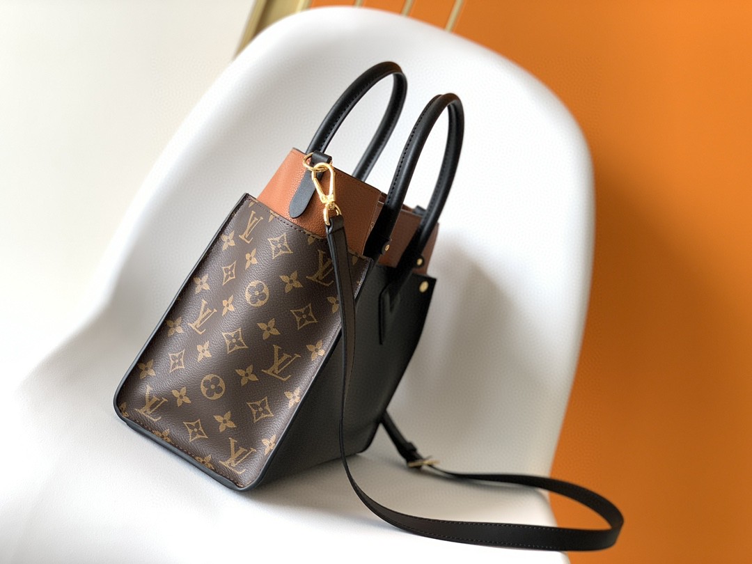 Louis Vuitton On My Side MM Tote Bag Monogram Canvas Black For Women, Women’s Handbags, Shoulder Bags 12in/31cm