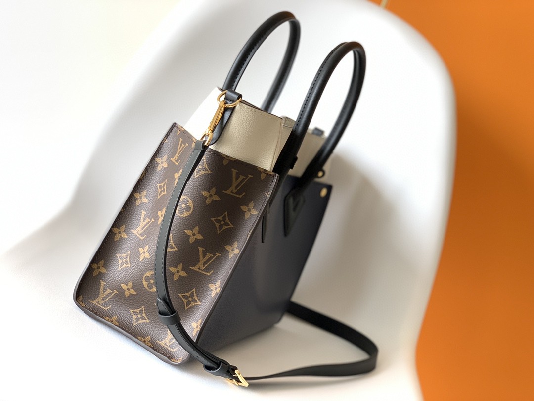 Louis Vuitton On My Side MM Tote Bag Monogram Canvas Navy Blue For Women, Women’s Handbags, Shoulder Bags 12in/31cm
