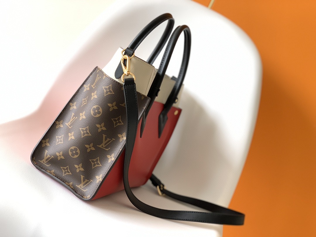 Louis Vuitton On My Side MM Tote Bag Monogram Canvas Red For Women, Women’s Handbags, Shoulder Bags 12in/31cm