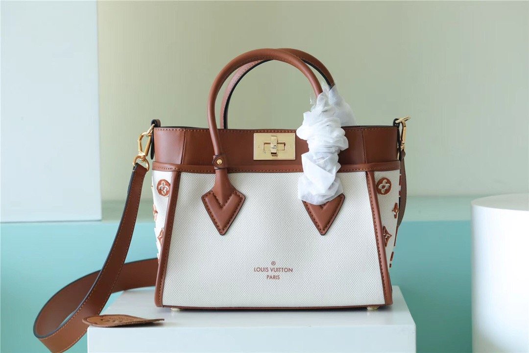 Louis Vuitton On My Side PM Bag Monogram Flower For Women 25cm/9.8 Inches Caramel Brown