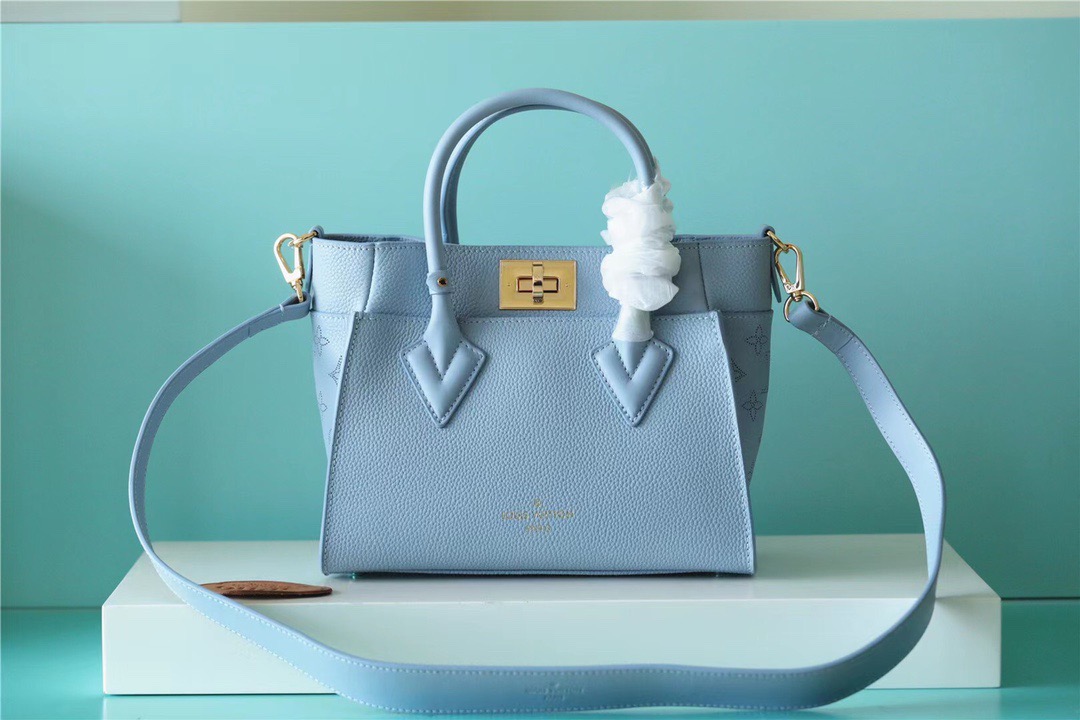 Louis Vuitton On My Side PM Mahina Bleu Nuage Blue For Women, Women’s Handbags, Shoulder And Crossbody Bags 25cm/9.8in